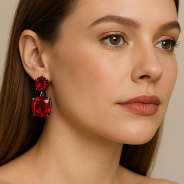 Anuttara Earing from Mrigaya by Nandini for Party & Office Look__red