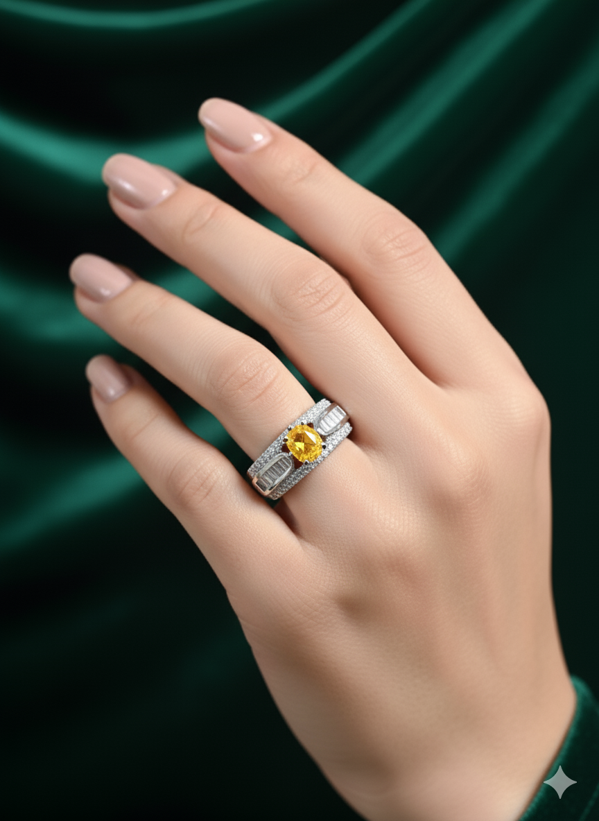 Sterling Colour Statement Rings for festive occasions | for traditional look | for office Indian wear