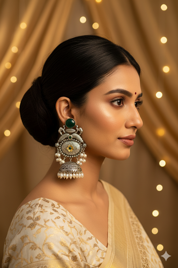 Samragyi _ Light Weight Heavy-Look Jhumka Collection | Premium range from House of Mrigaya by Nandini | for Festive Occasions & Traditional Look