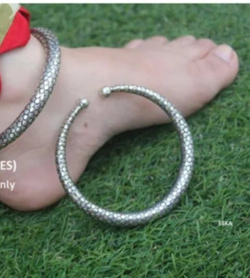 Banjaran Silver Brass Ankle Hasli from House of Mrigaya by Nandini -1 Anklet