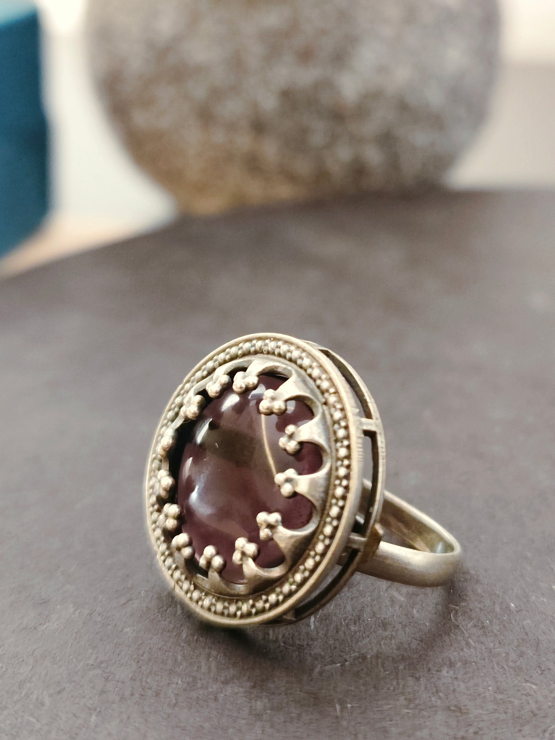 Aganya Multi Color Adjustable Rings with Antique Finish and Big Stone | Festive Occasions | for Traditional Look | for Office Indian Look - Mrigaya India