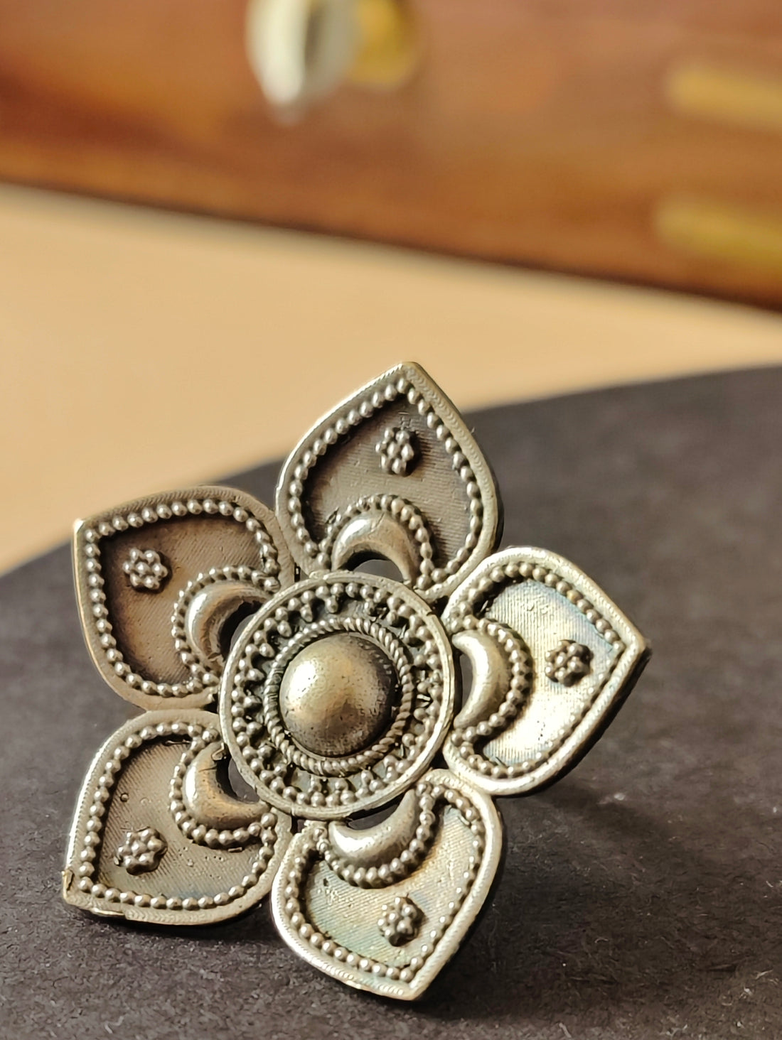 Kaner Rings from House of Mrigaya by Nandini these rings comes with Antique Silver Finish for festive occasions | for traditional look | for Indian Look - Mrigaya India