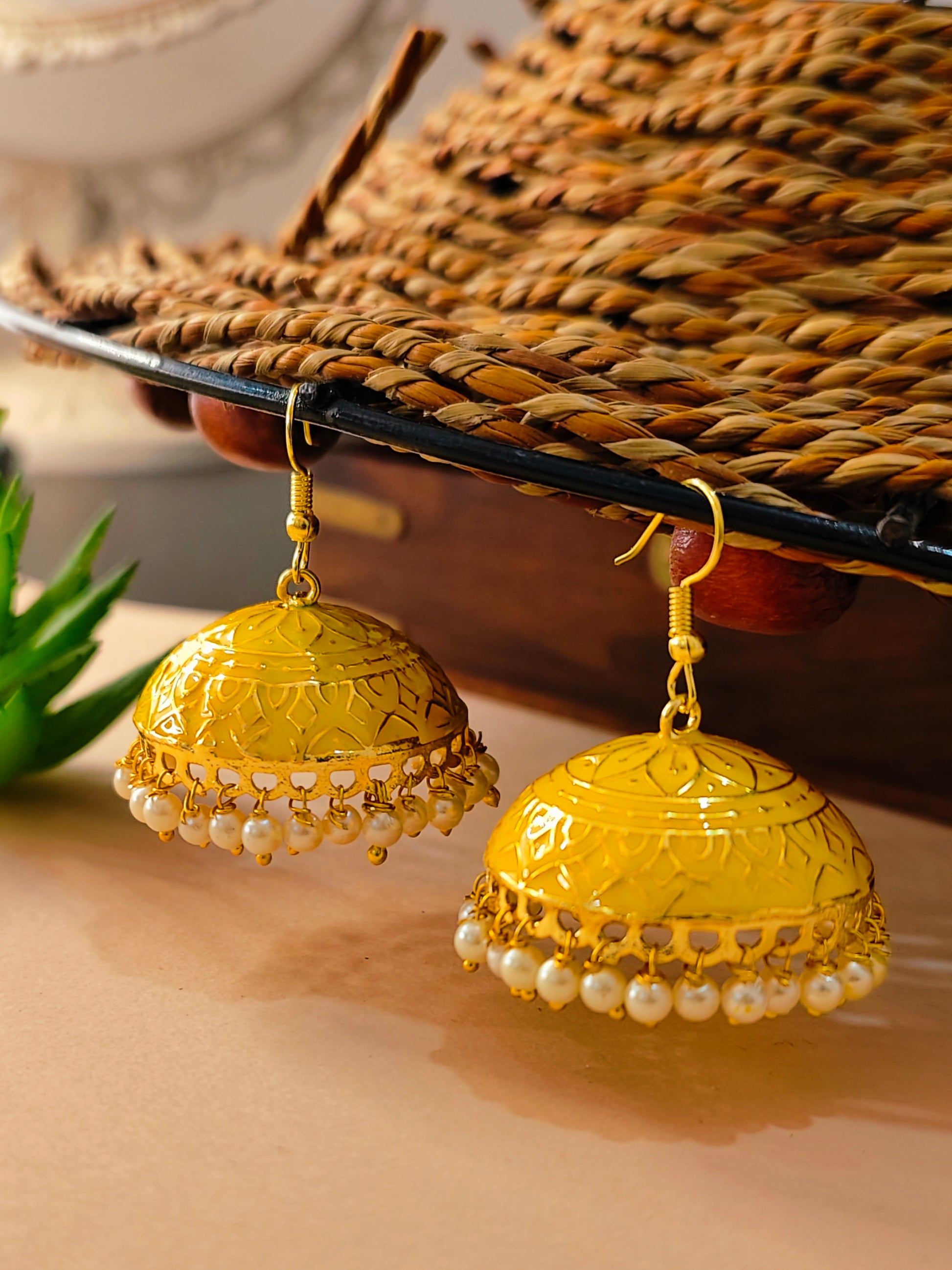 Satrangi Tokri Collection | Hand-Panted Jhumka | for Weddings | Festive Occasions | India Look - Mrigaya India