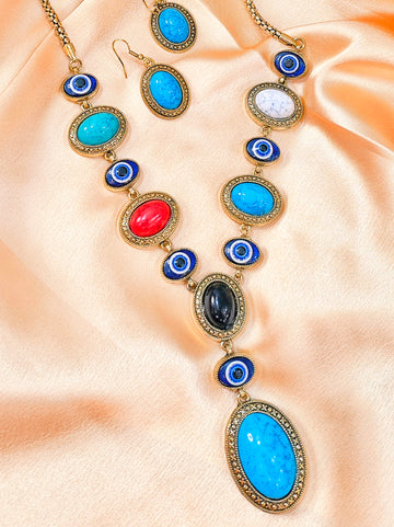 Gauhar Collection from Mrigaya By Nandini come with Long Necklace - Multi Gold