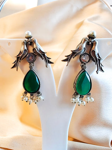 Mrigaya's Parinda Earring Set - Green