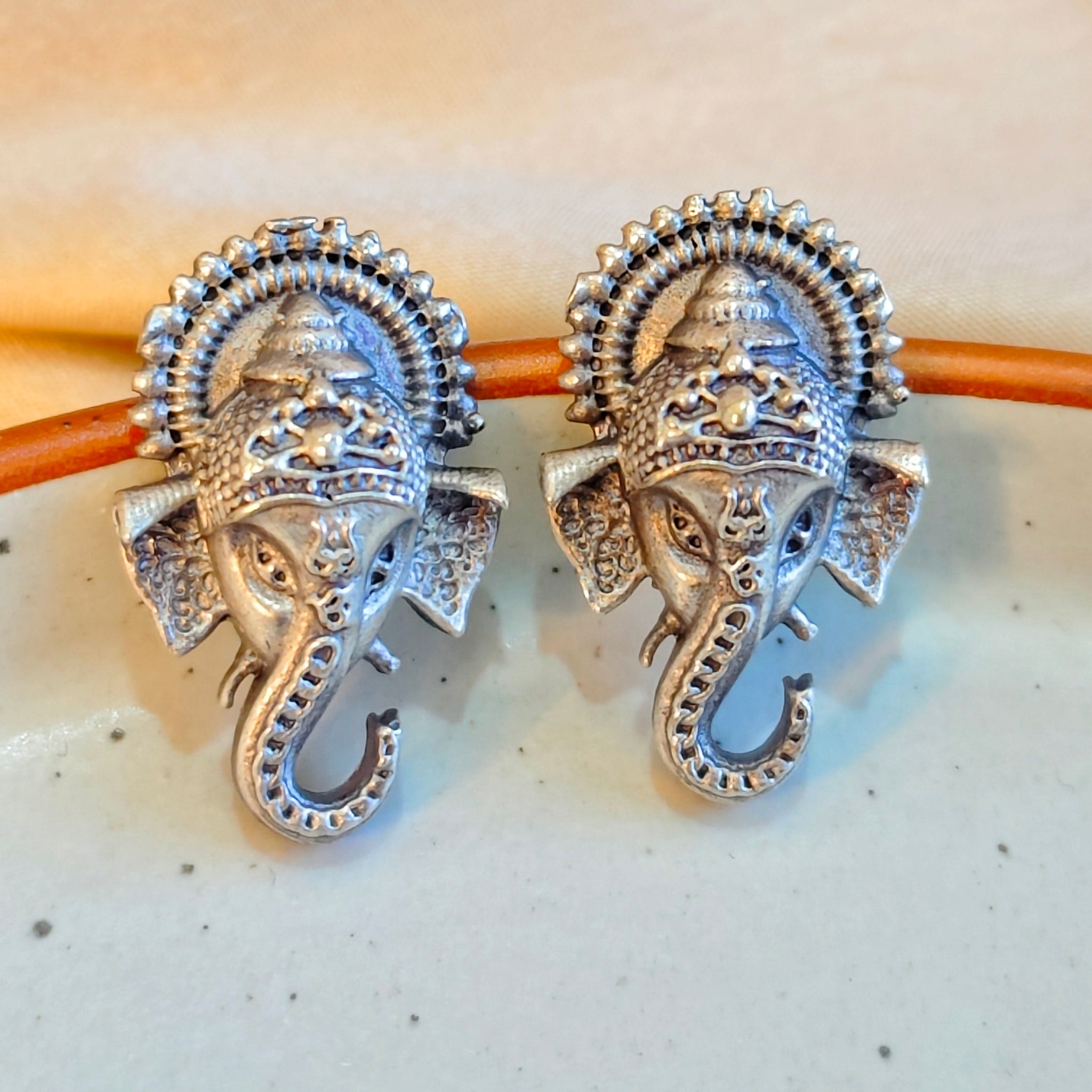Mrigaya's Ganesha Earring set - Metallic