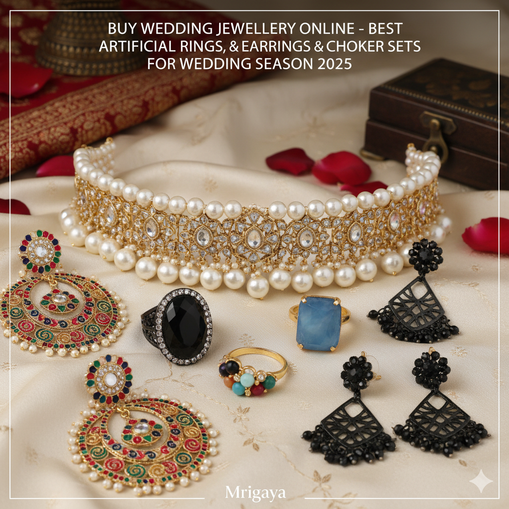 Buy Artificial Wedding Jewellery Online: Rings, Earrings & Choker Sets ...
