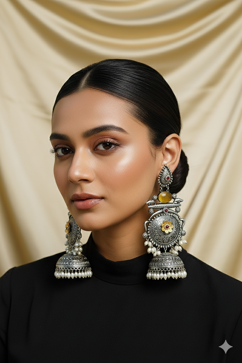 Rajmala Light Weight Heavy-Look Jhumka Collection | Premium range from House of Mrigaya by Nandini | for Festive Occasions & Traditional Look