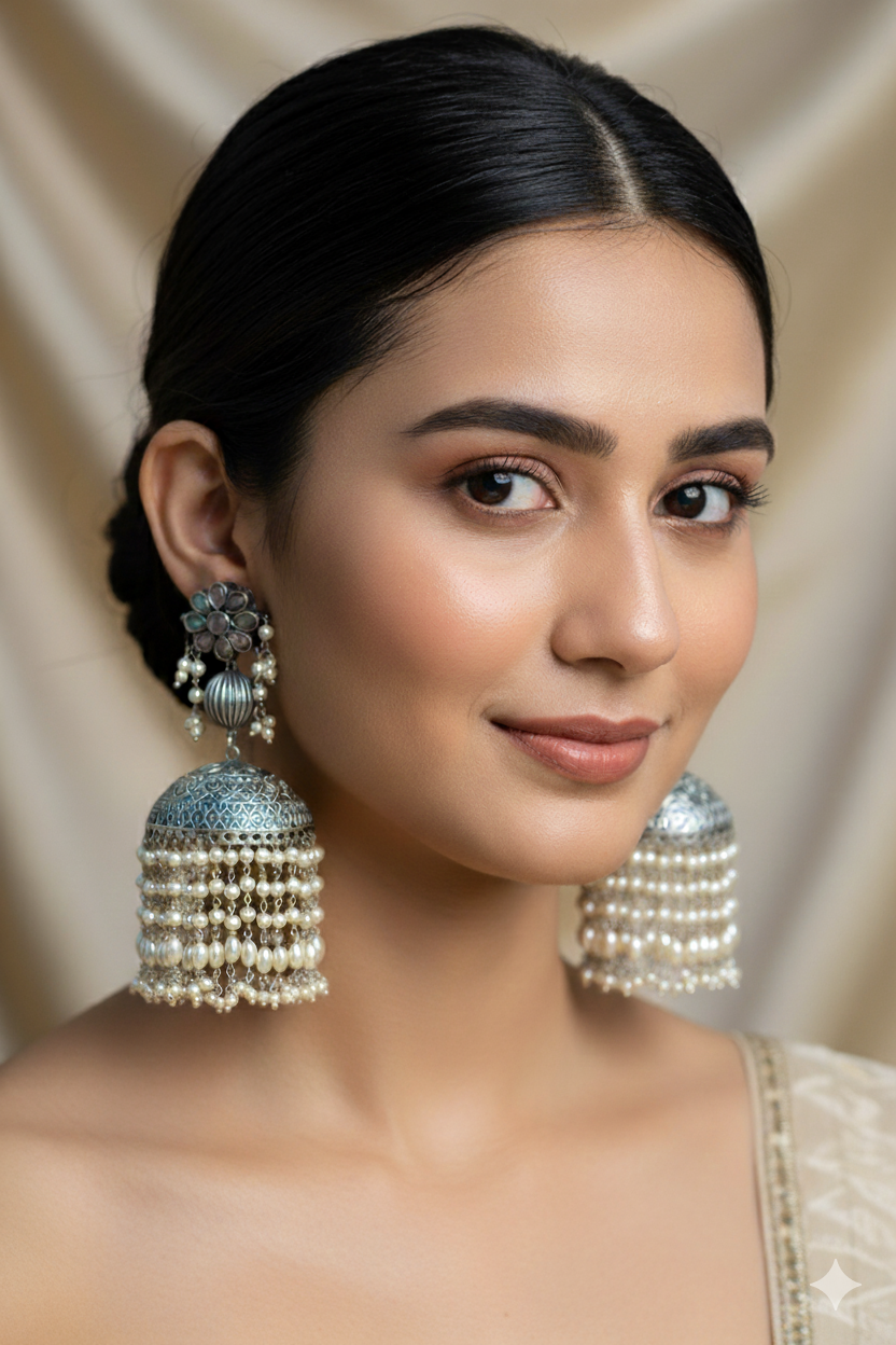Sundarika Light Weight Heavy-Look Jhumka Collection | Premium range from House of Mrigaya by Nandini | for Festive Occasions & Traditional Look
