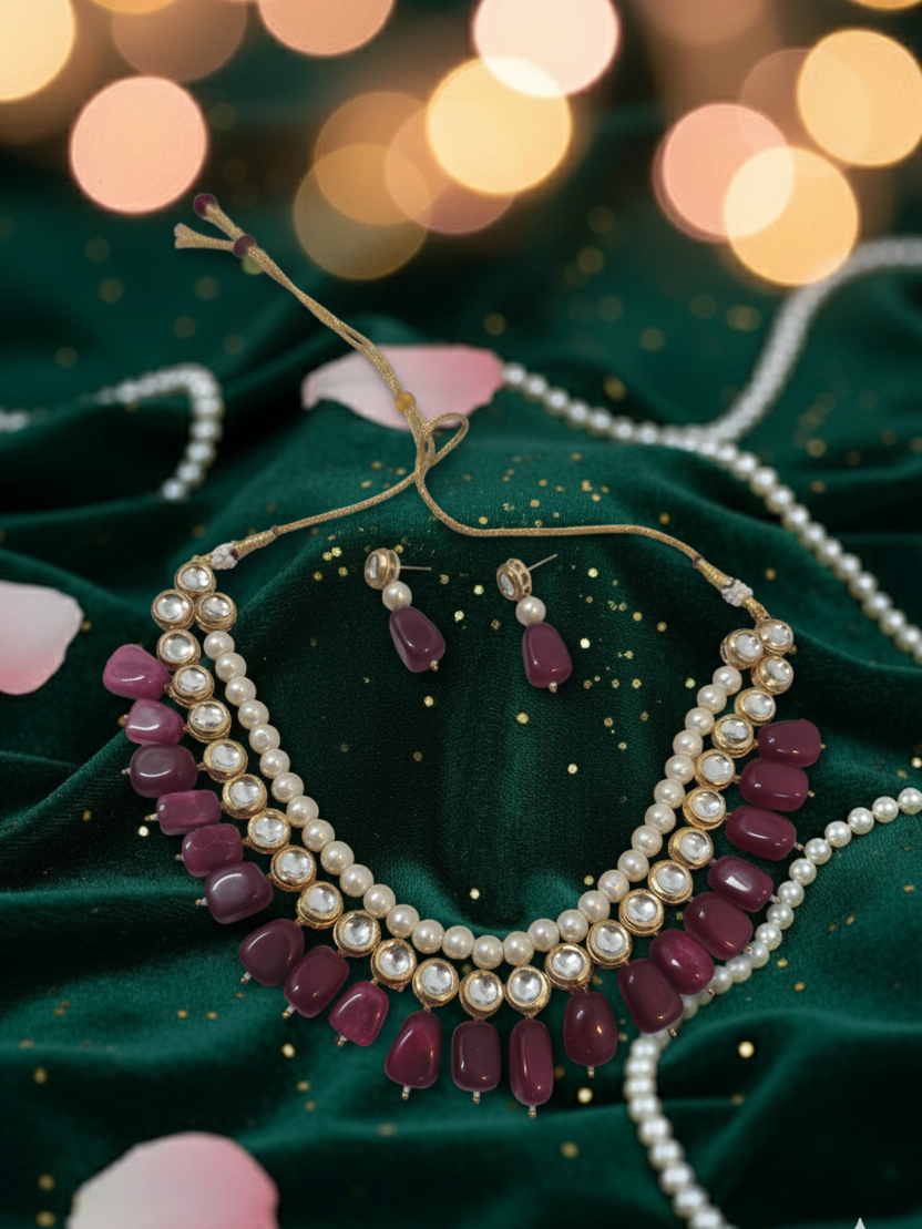 Lakshmi's Blessing necklace set from house of Mrigaya by Nandini for Traditional and Festive Indian Look | for Gifting | Premium & Luxury Jewelry