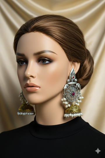 Yuvrani Light Weight Heavy-Look Jhumka Collection | Premium range from House of Mrigaya by Nandini | for Festive Occasions & Traditional Look