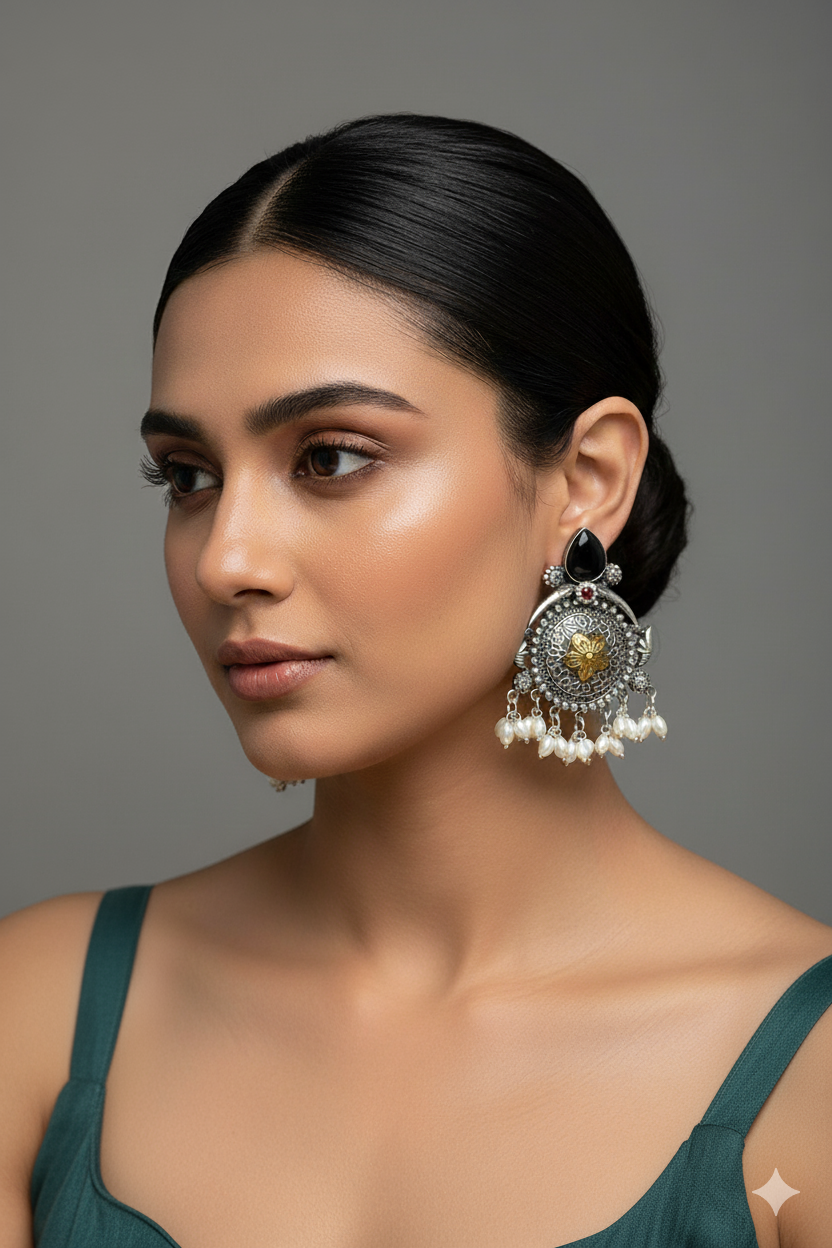 Hemangini Light Weight Heavy-Look Jhumka Collection | Premium range from House of Mrigaya by Nandini | for Festive Occasions & Traditional Look