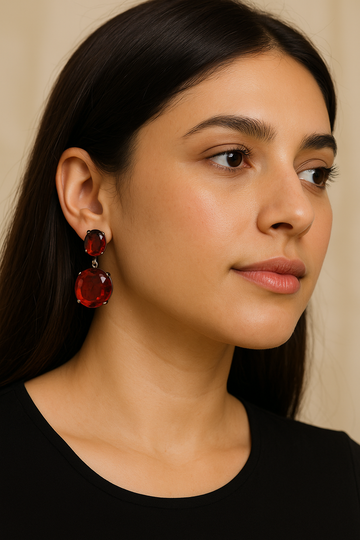 Zeravine  Earing from Mrigaya by Nandini for Party & Office Look__ Red