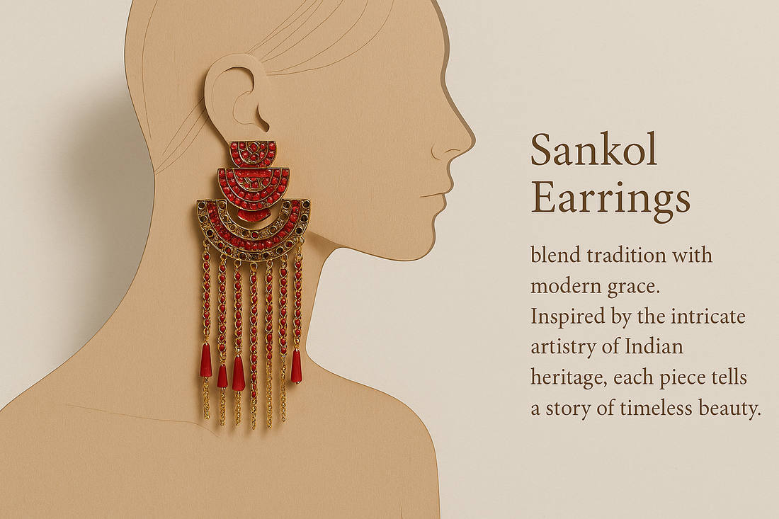 Jharna  Earring for Women for Wedding & Traditional Occasion-Red
