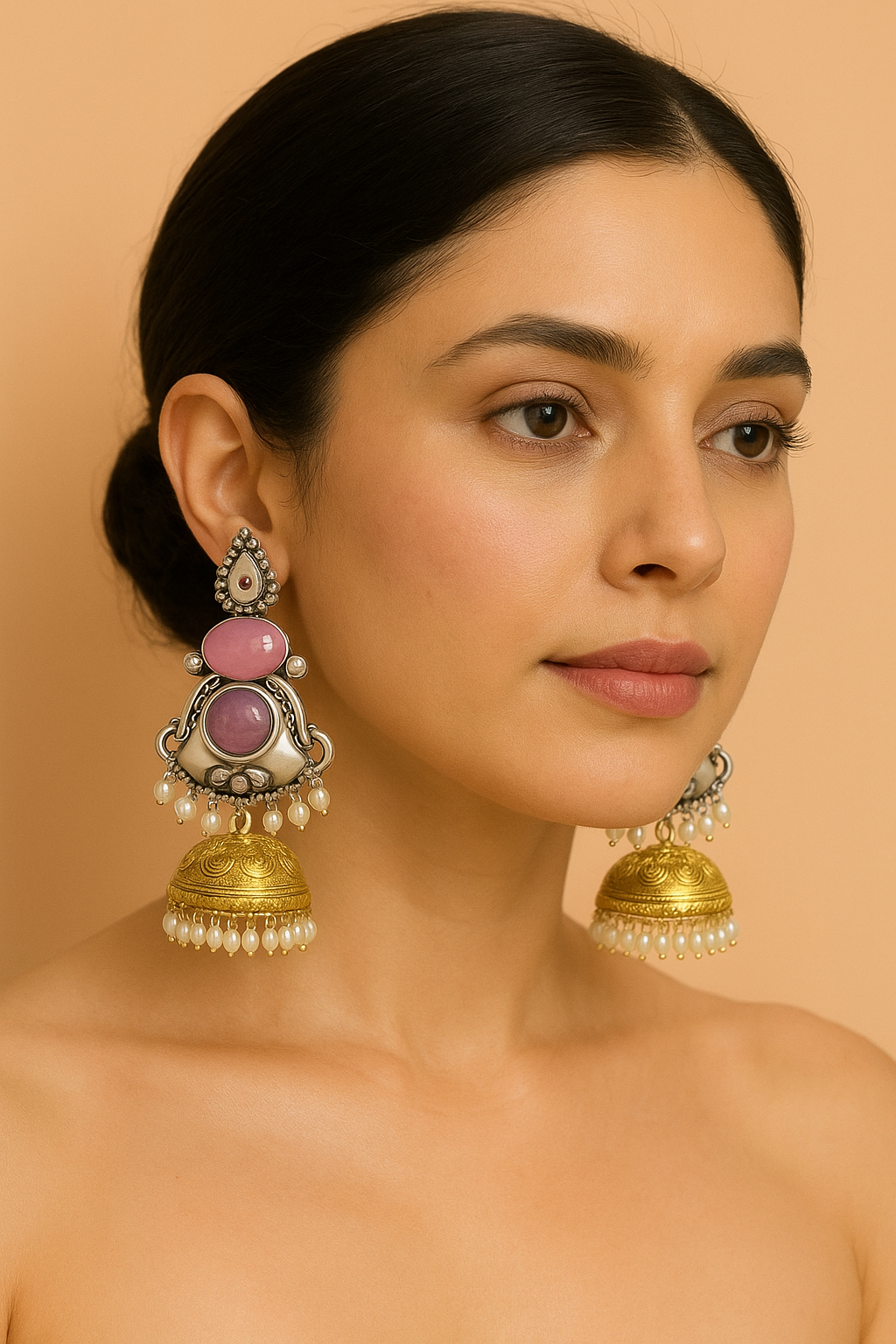 Indrani_Light Weight Heavy-Look Jhumka Collection | Premium range from House of Mrigaya by Nandini | for Festive Occasions & Traditional Look ____Multi colour