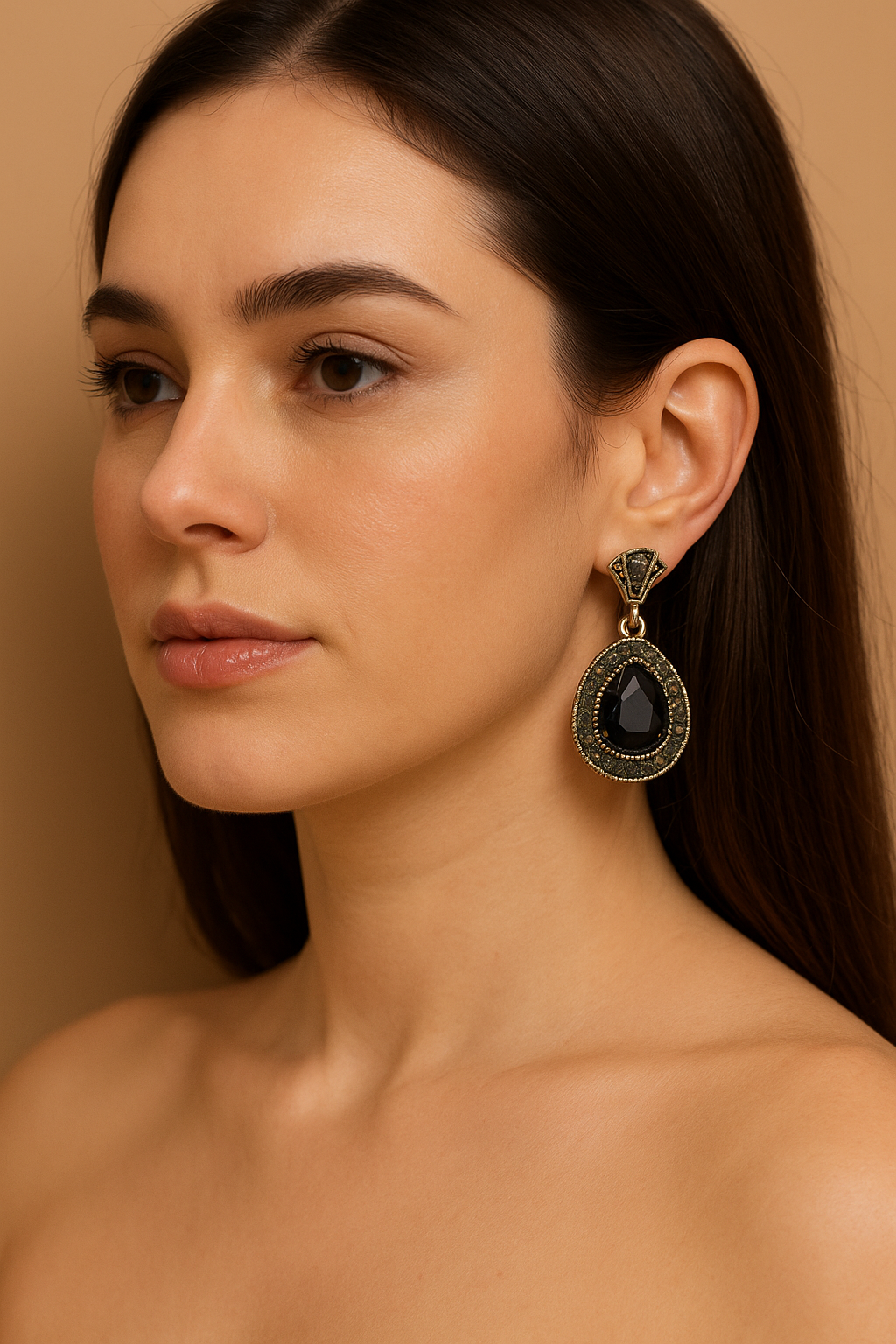 Ekaat Earring from Mrigaya by Nandini for Festive Occasions | India Look & Wedding- Black