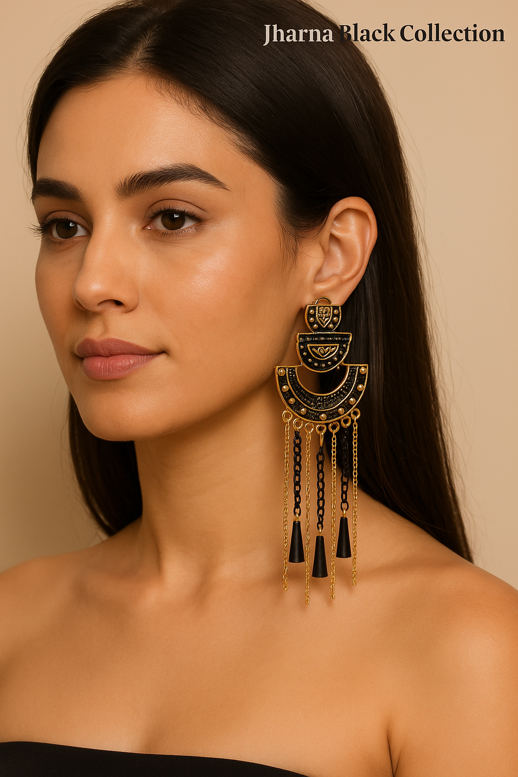Jharna Earring for Women for Wedding & Traditional Occasion-Black&Blue