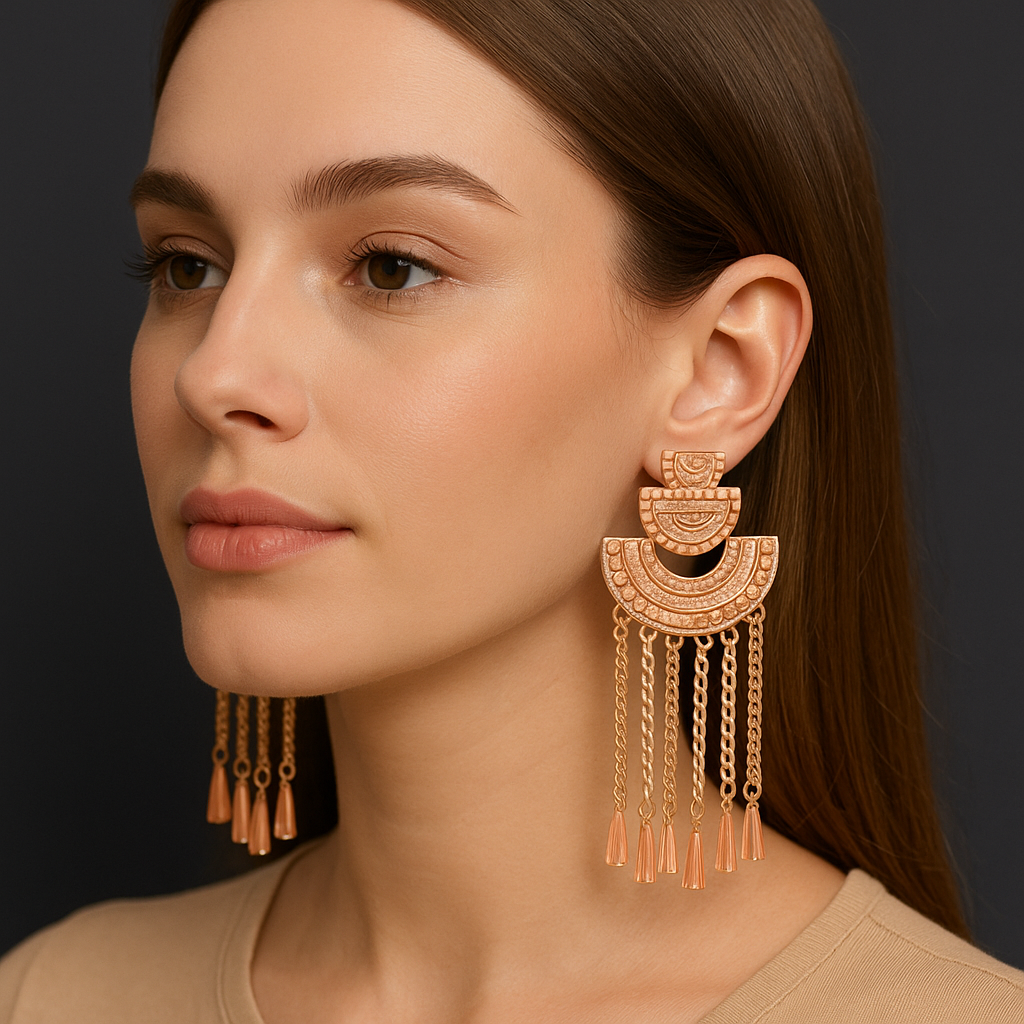 Jharna Earring for Women for Wedding & Traditional Occasion-Peach