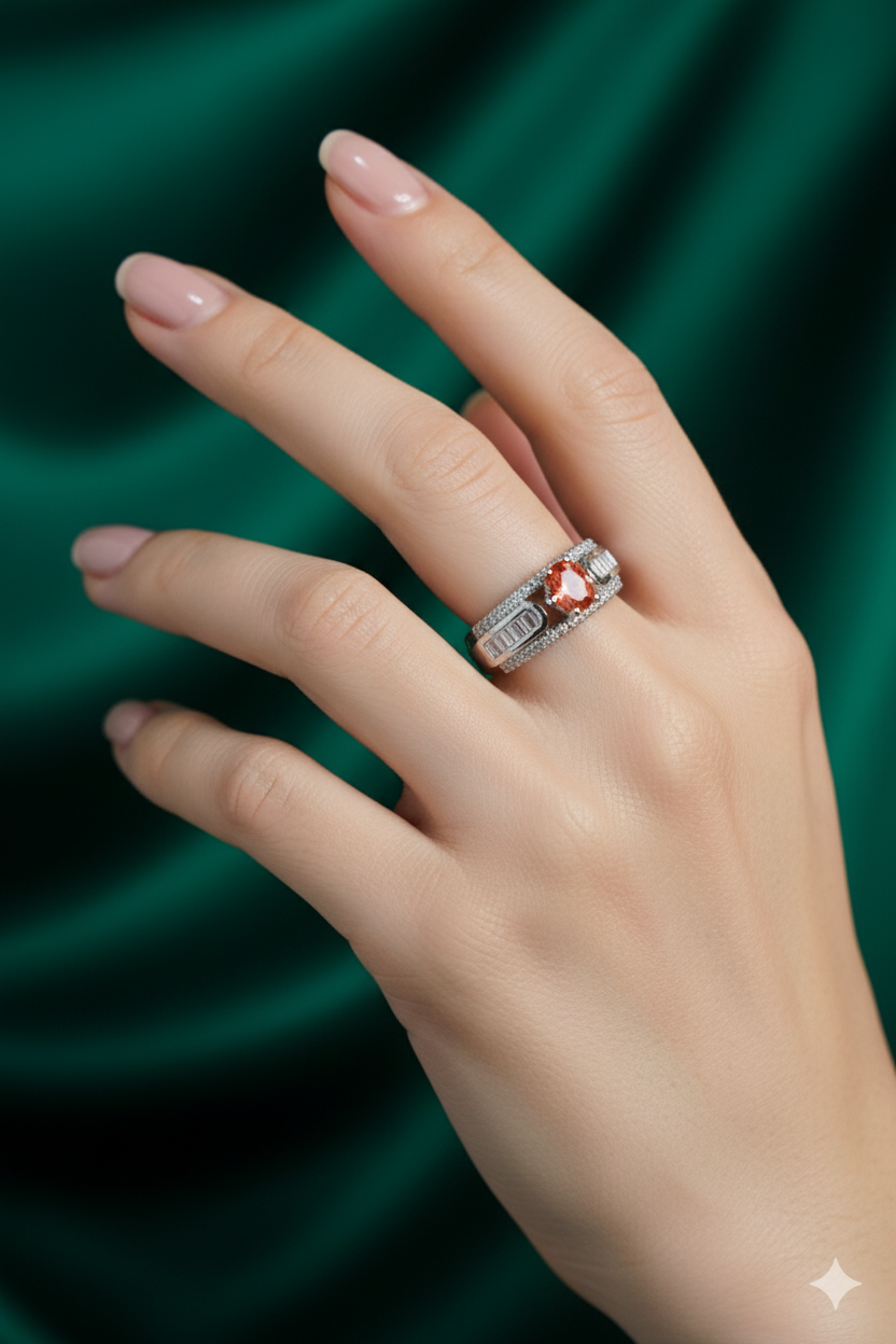 Sterling Colour Statement Rings for festive occasions | for traditional look | for office Indian wear
