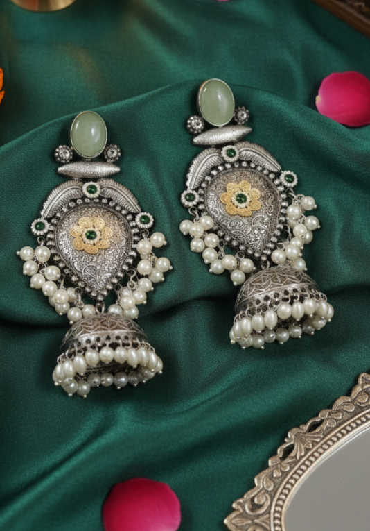 Kanchanmala - Light Weight Heavy-Look Jhumka Collection | Premium range from House of Mrigaya by Nandini | for Festive Occasions & Traditional Look