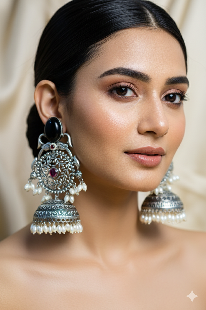 Tilottama Light Weight Heavy-Look Jhumka Collection | Premium range from House of Mrigaya by Nandini | for Festive Occasions & Traditional Look