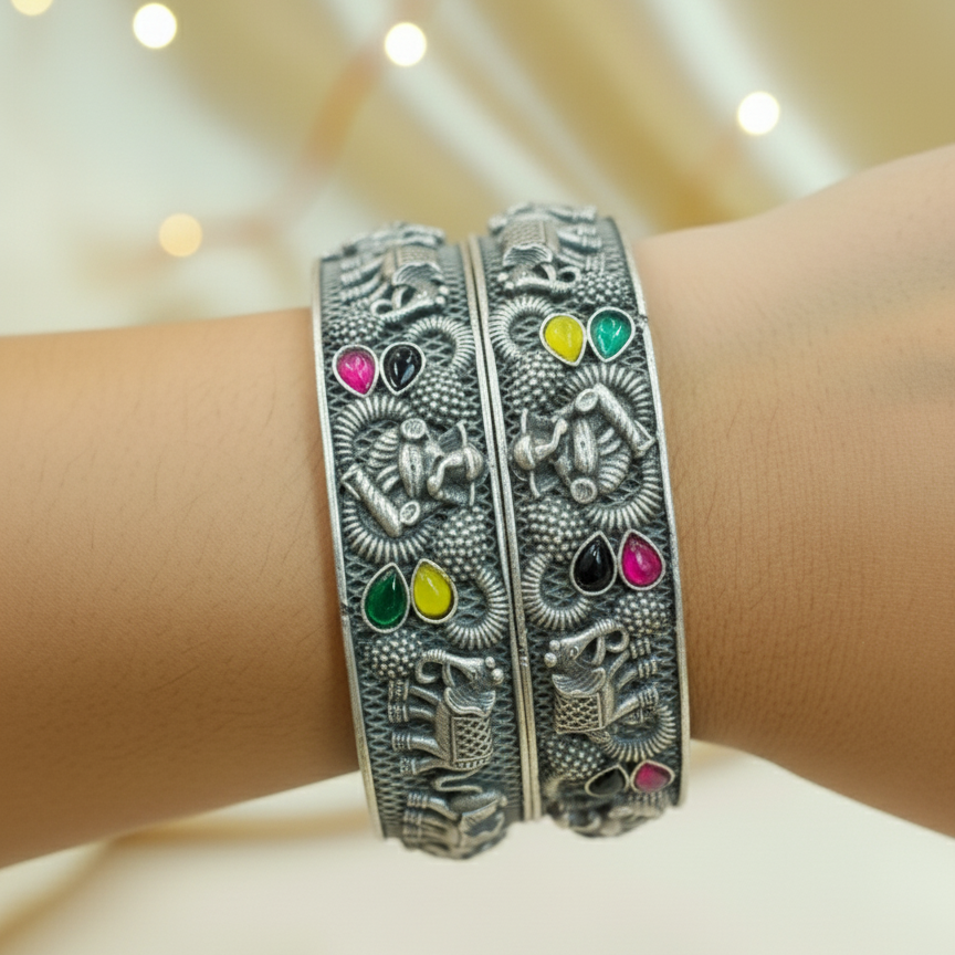 Hatli Kada Antique Finish from Mrigaya by Nandini - 2 Bangle