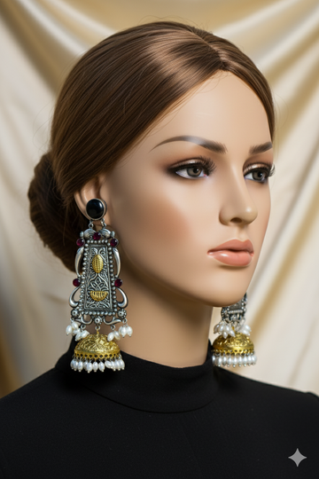 Sanjukta  Light Weight Heavy-Look Jhumka Collection | Premium range from House of Mrigaya by Nandini | for Festive Occasions & Traditional Look