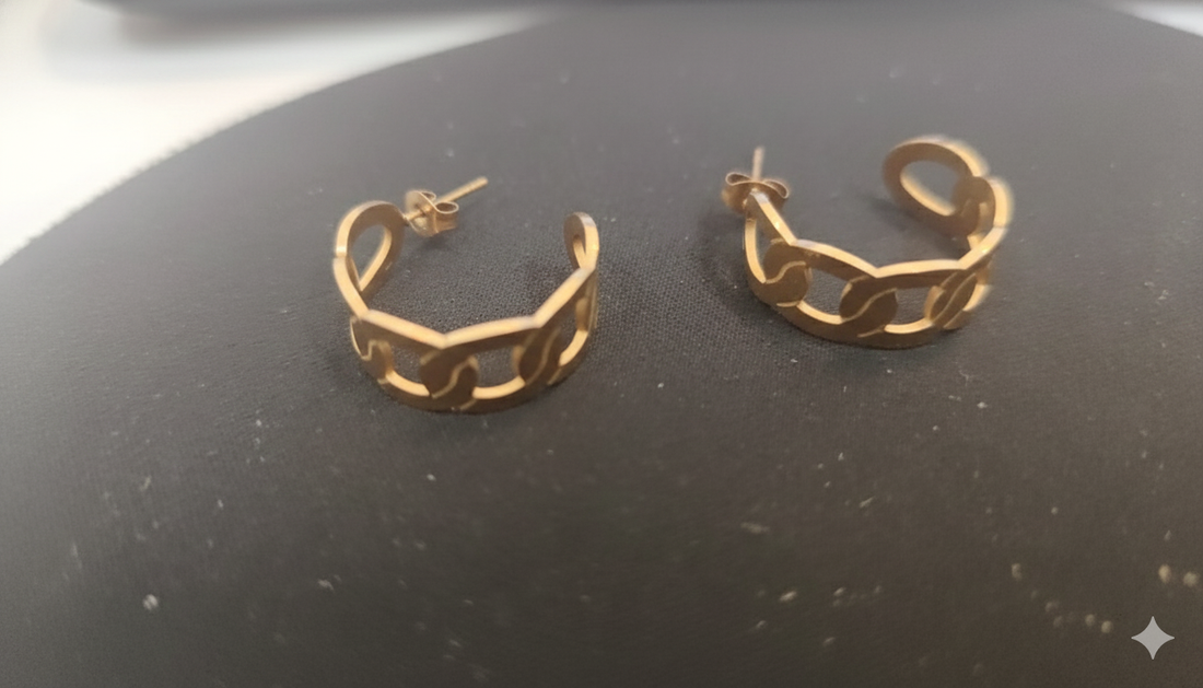 Joss Premium Anti-Tarnish Golden Stainless-Steel Earrings from Mrigaya by Nandini