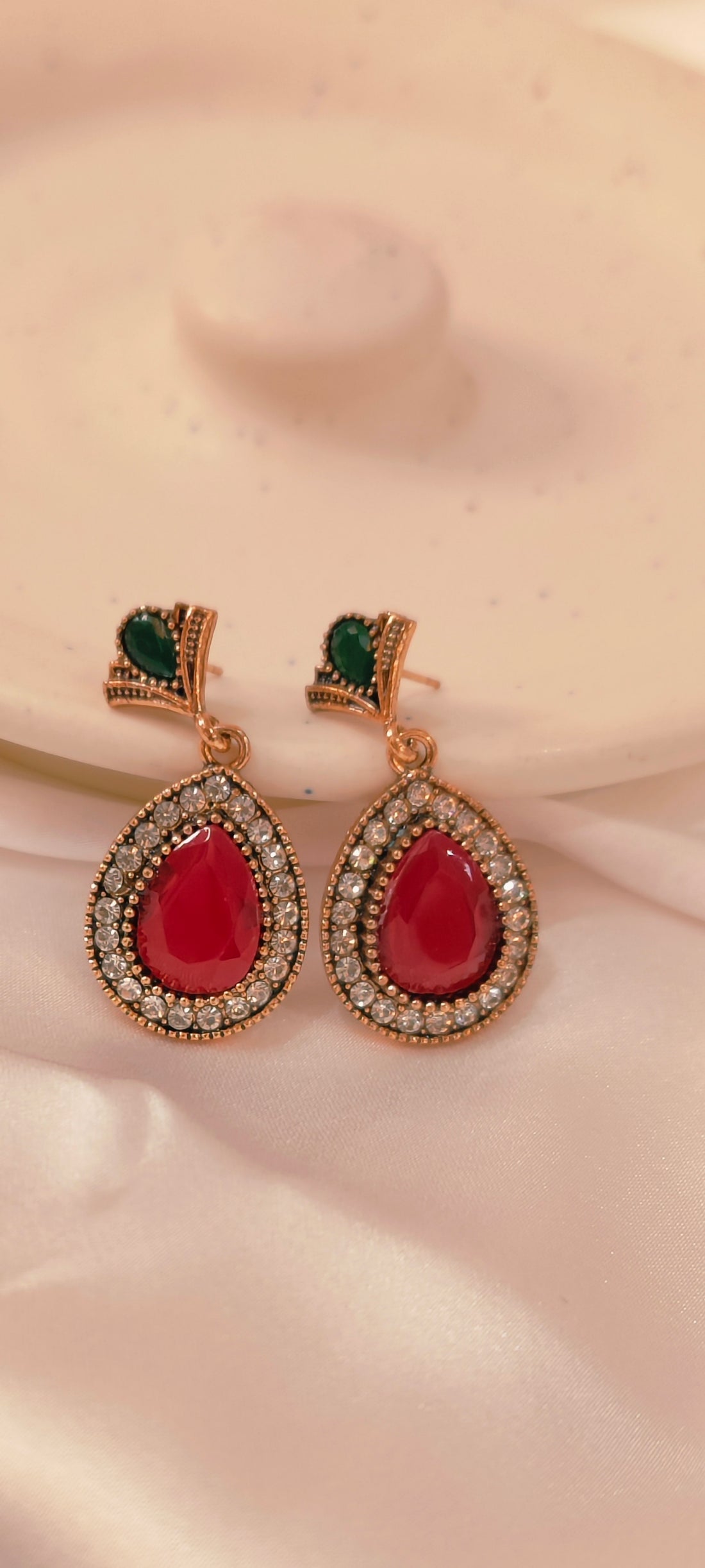 Ekaat Earring from Mrigaya by Nandini for Festive Occasions | India Look & Wedding-Red