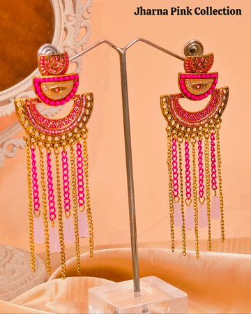 Jharna  Earring for Women for Wedding & Traditional Occasion-Pink