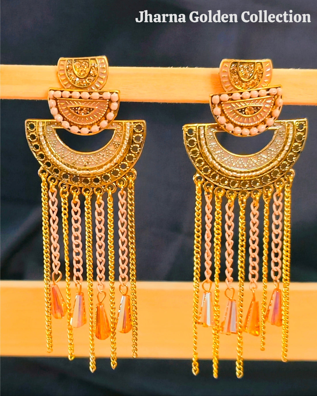 Jharna Earring for Women for Wedding & Traditional Occasion-Peach