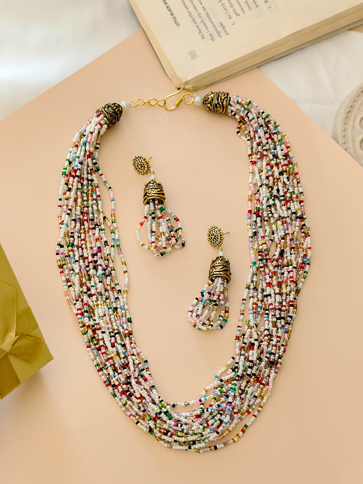 Multi-Green Paper Bead Necklace | rsfafrica