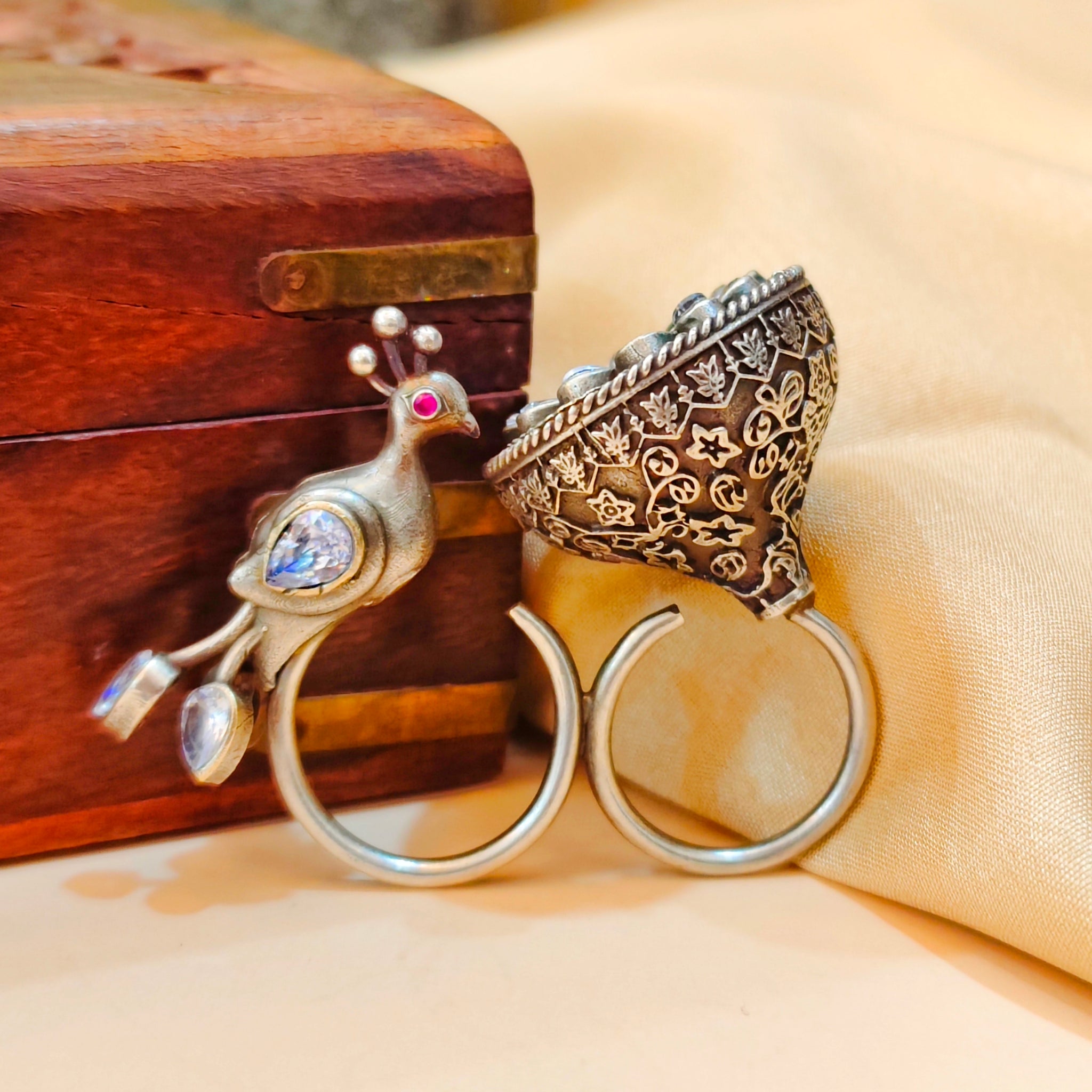 Dhool Dhool Chakore Statement Ring from Mrigaya by Nandini for festive occas