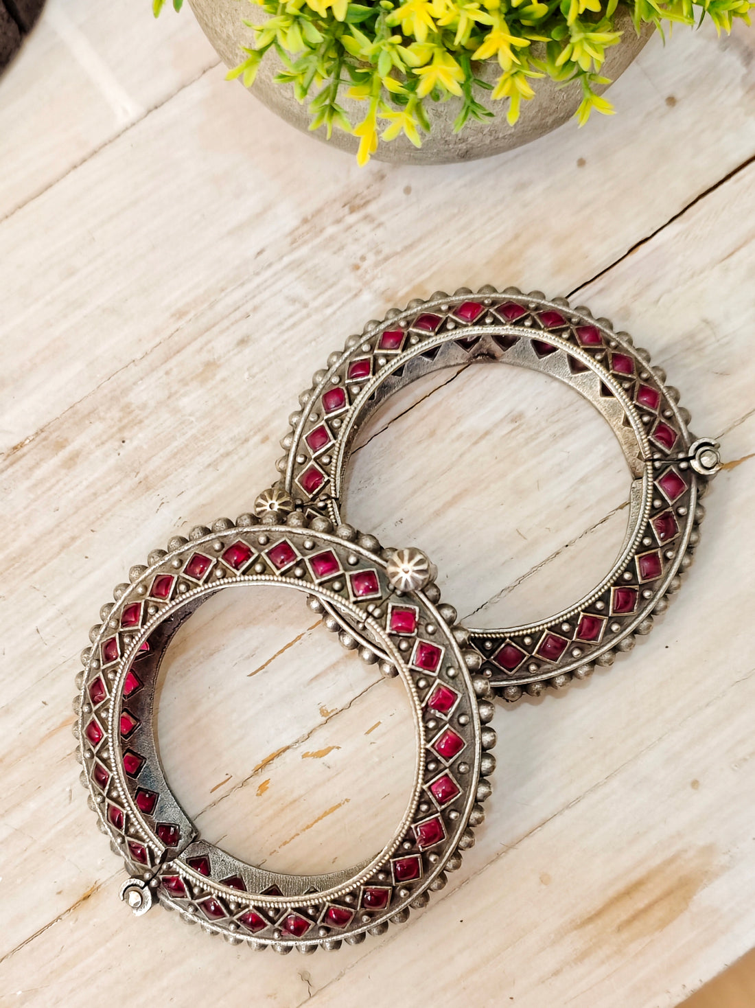 Khanjna Haath Kada Antique Finish from Mrigaya by Nandini (Size 2.4,2.6)-2 Bangle