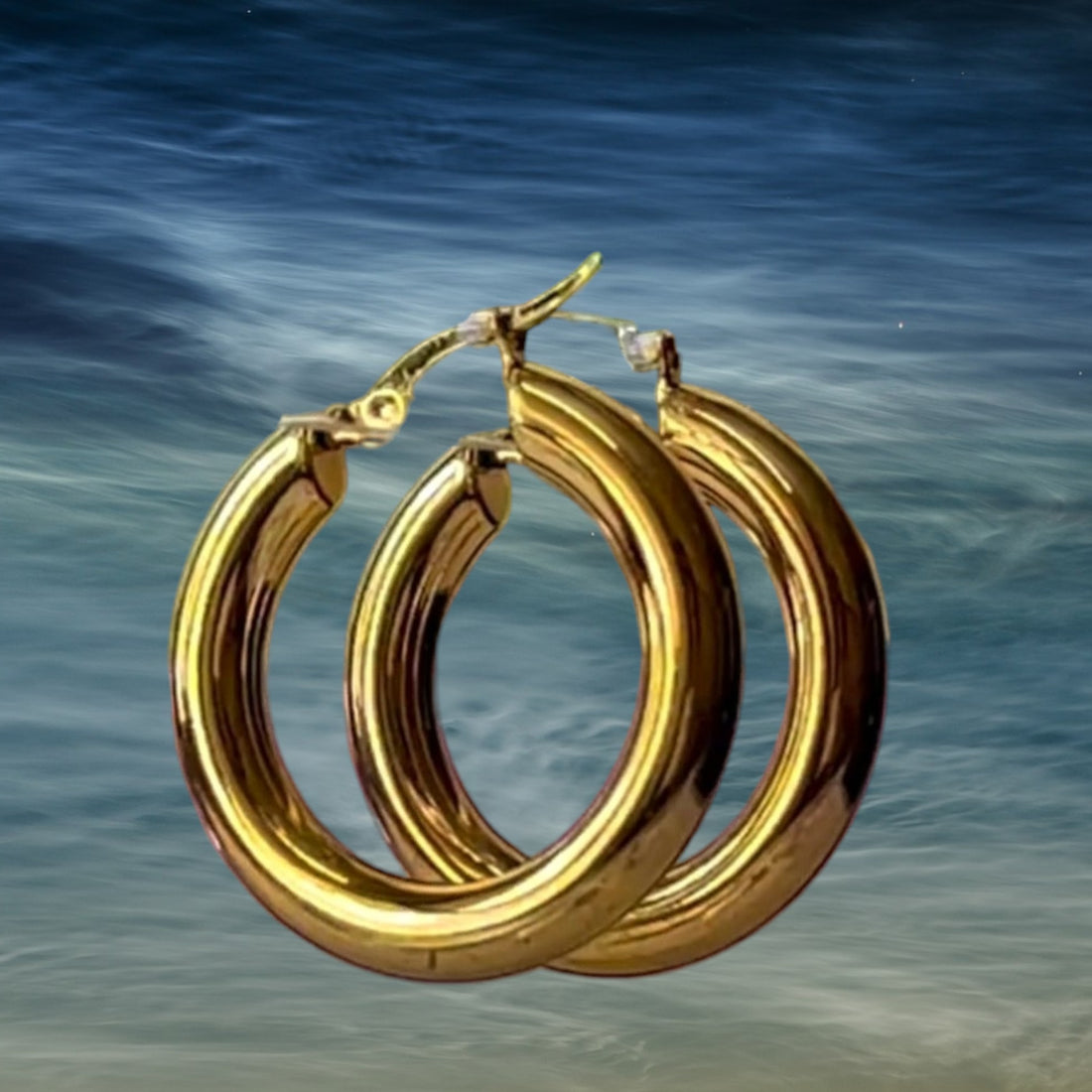 Orbit Anti-Tarnish Stainless Steel Loops from Mrigaya by Nandini - Golden