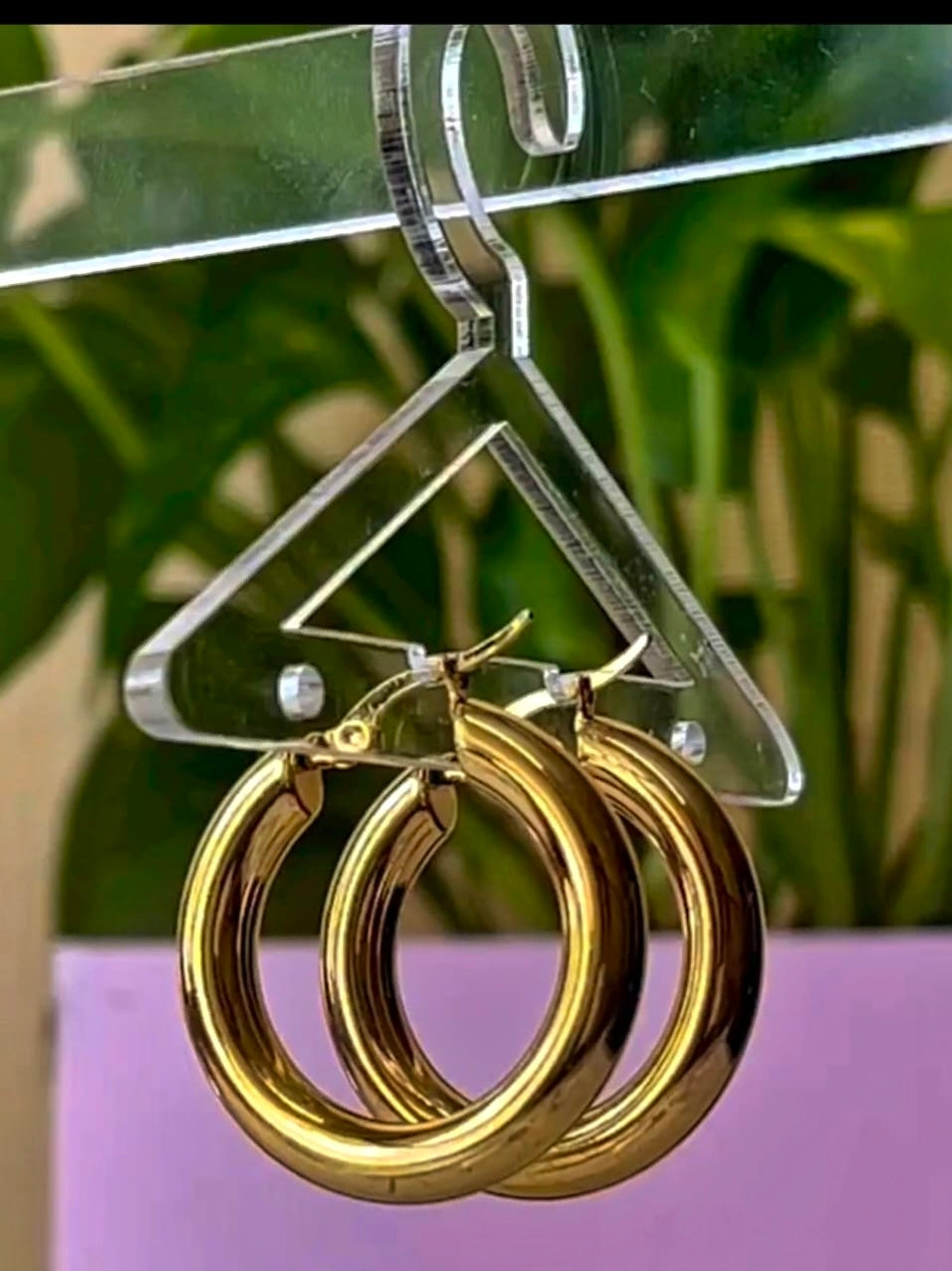 Orbit Anti-Tarnish Stainless Steel Loops from Mrigaya by Nandini - Golden