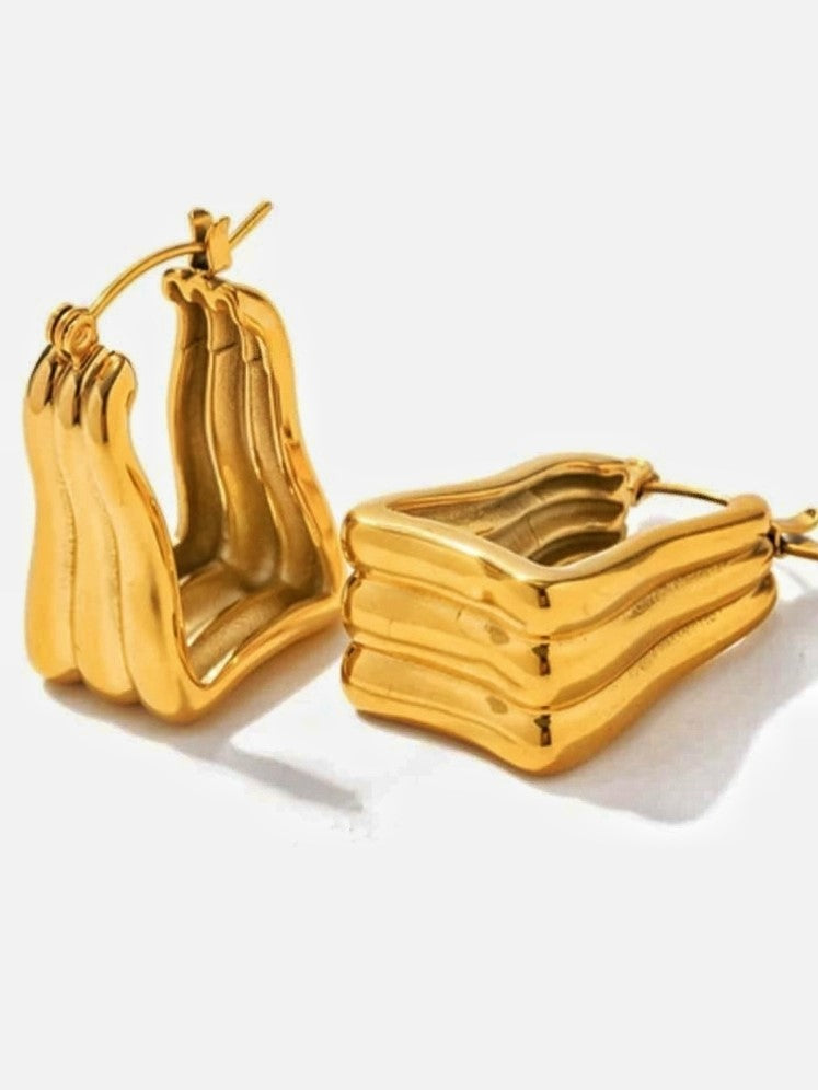 Bliss Drop Earrings Premium Anti-Tarnish Golden Stainless-Steel Earrings from Mrigaya by Nandini