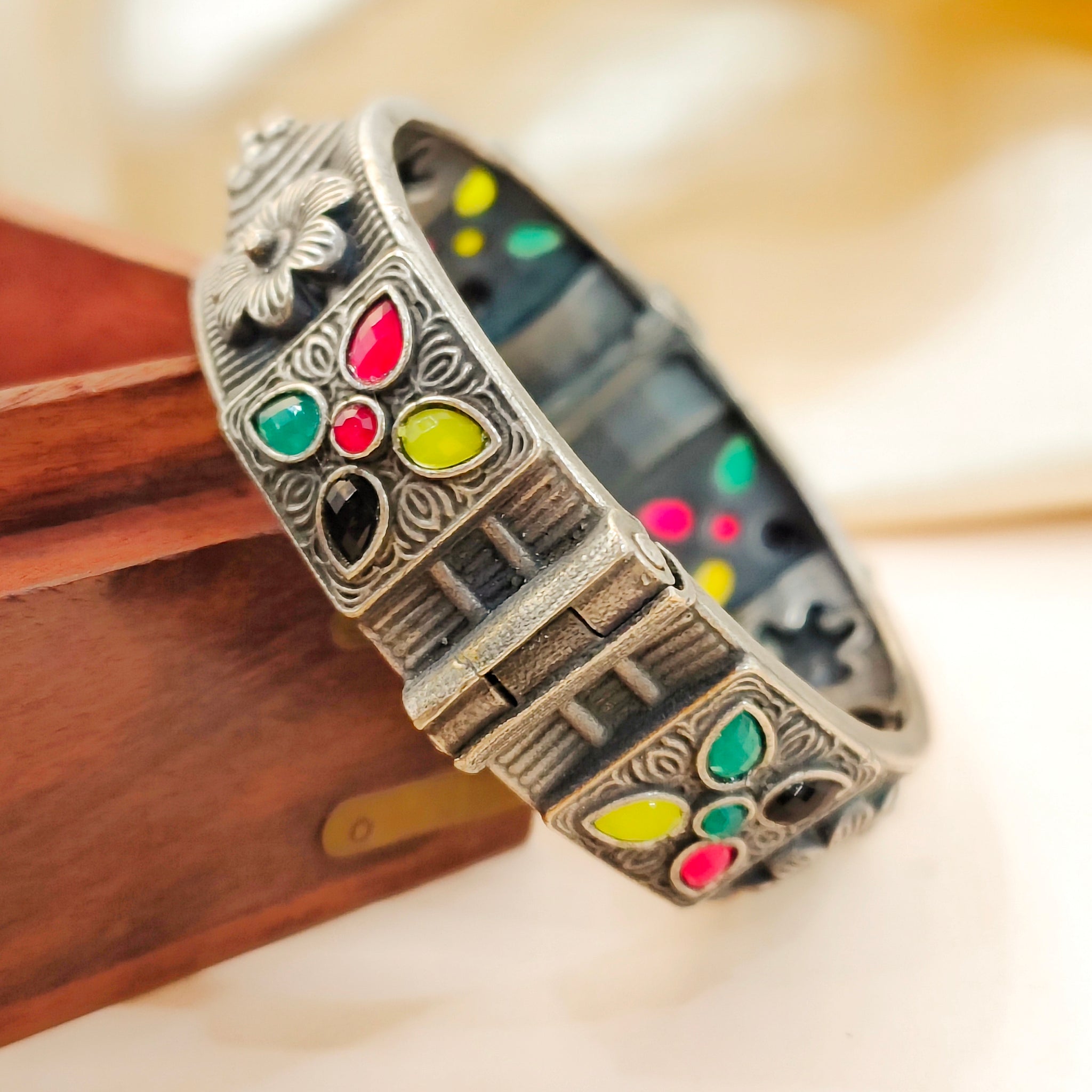 Pushpa Haath Kada Antique Finish from Mrigaya by Nandini - 1 Bangle