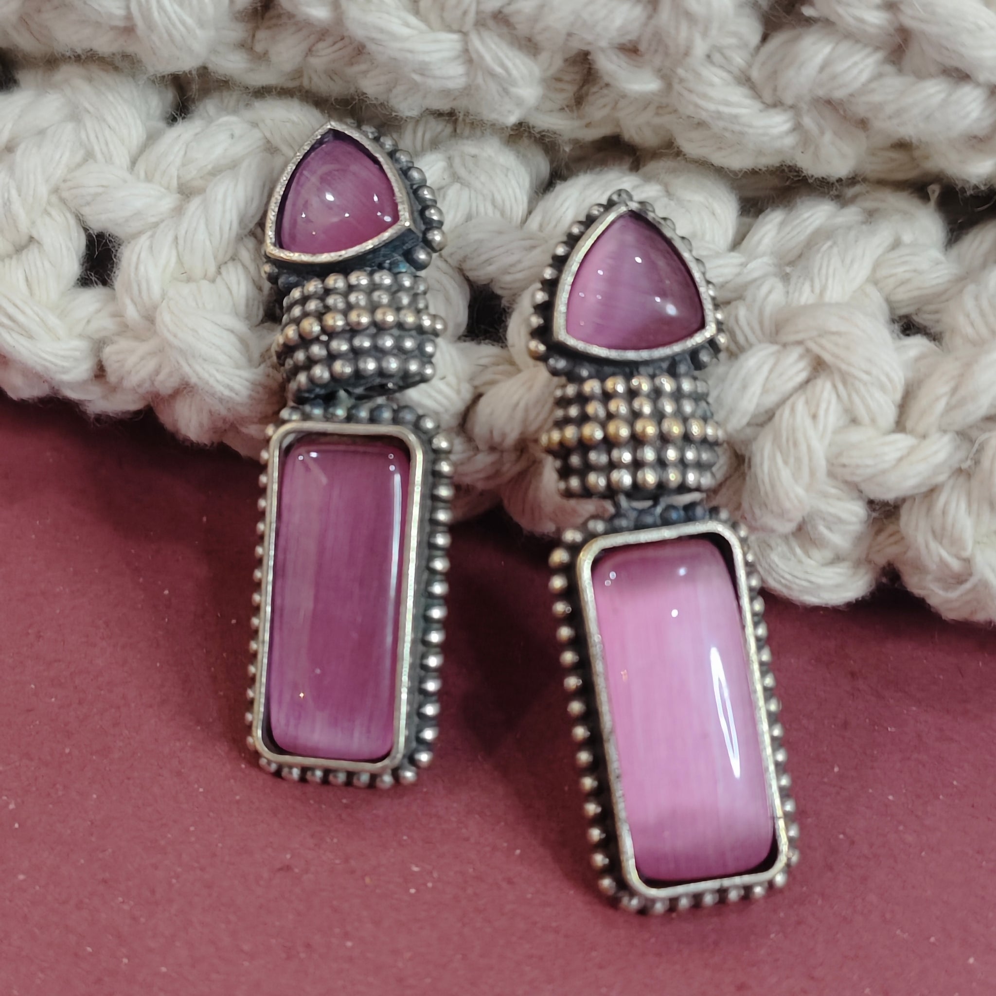 Sankol -Pink earring from Mrigaya by Nandini for Traditional and Ethnic Look-Mult