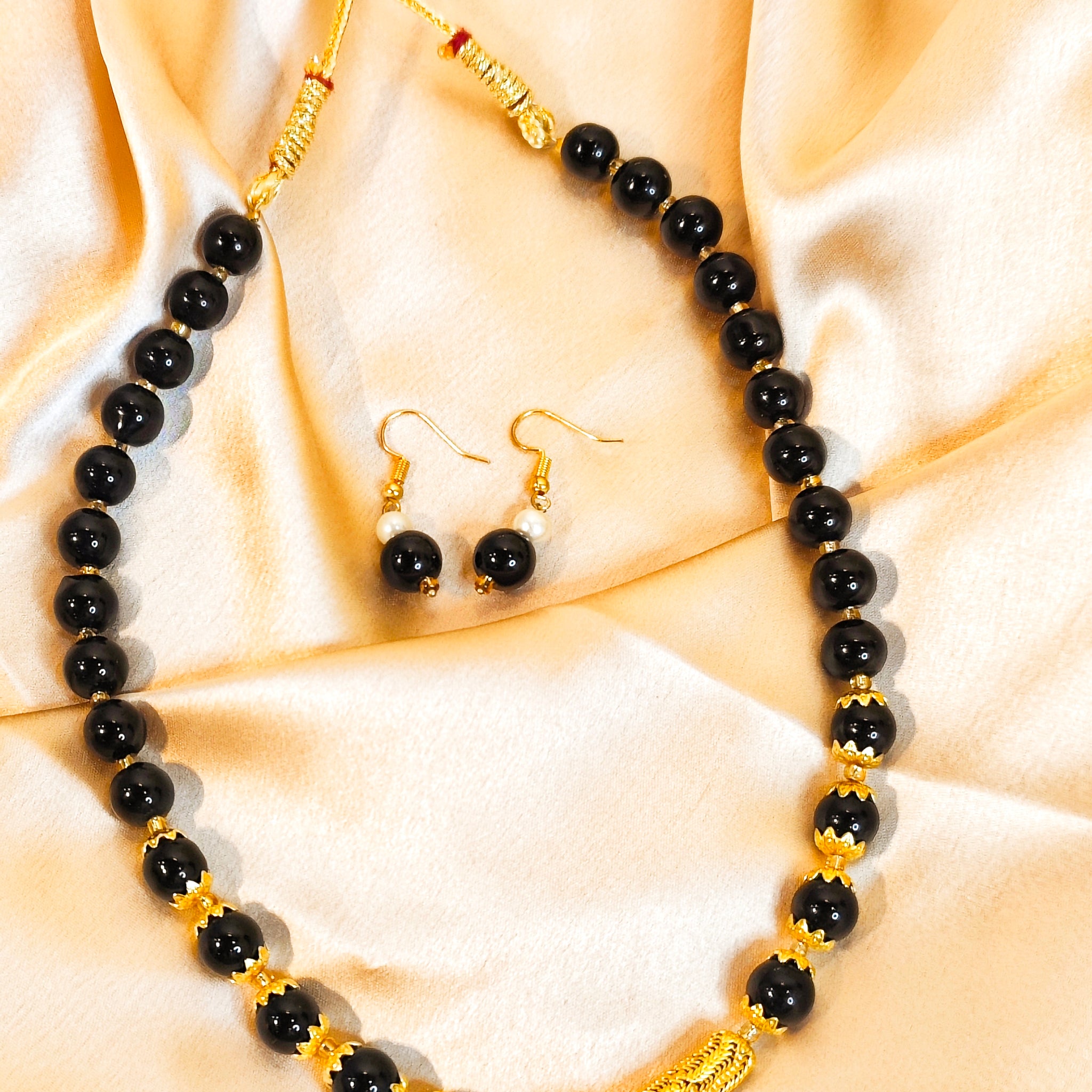 Aparth Necklace Set from Mrigaya by Nandini - Black