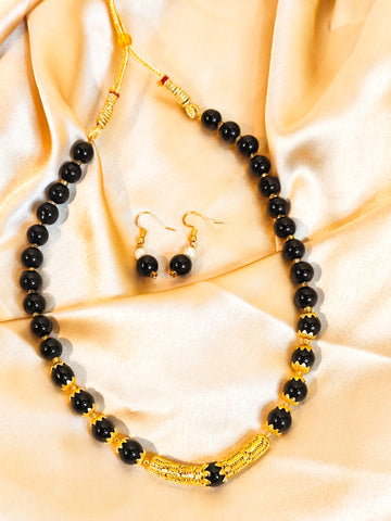 Aparth Necklace Set from Mrigaya by Nandini - Black