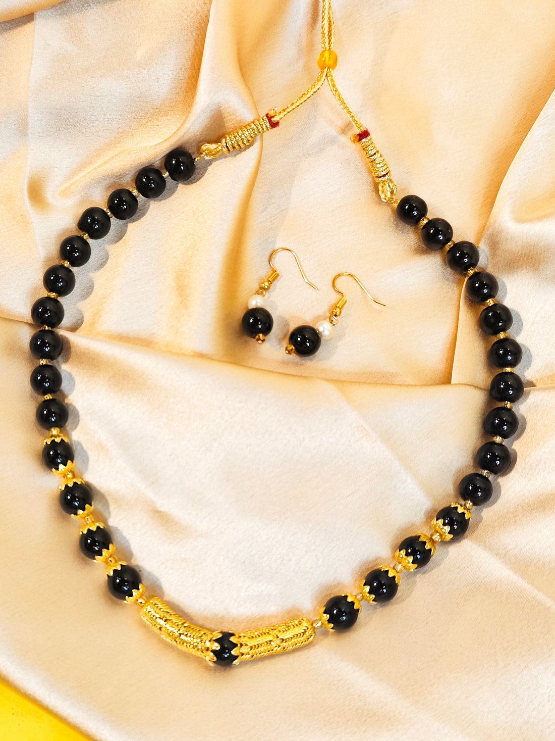 Aparth Necklace Set from Mrigaya by Nandini - Black