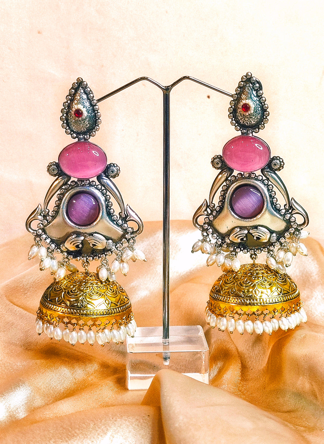 Indrani_Light Weight Heavy-Look Jhumka Collection | Premium range from House of Mrigaya by Nandini | for Festive Occasions & Traditional Look ____Multi colour