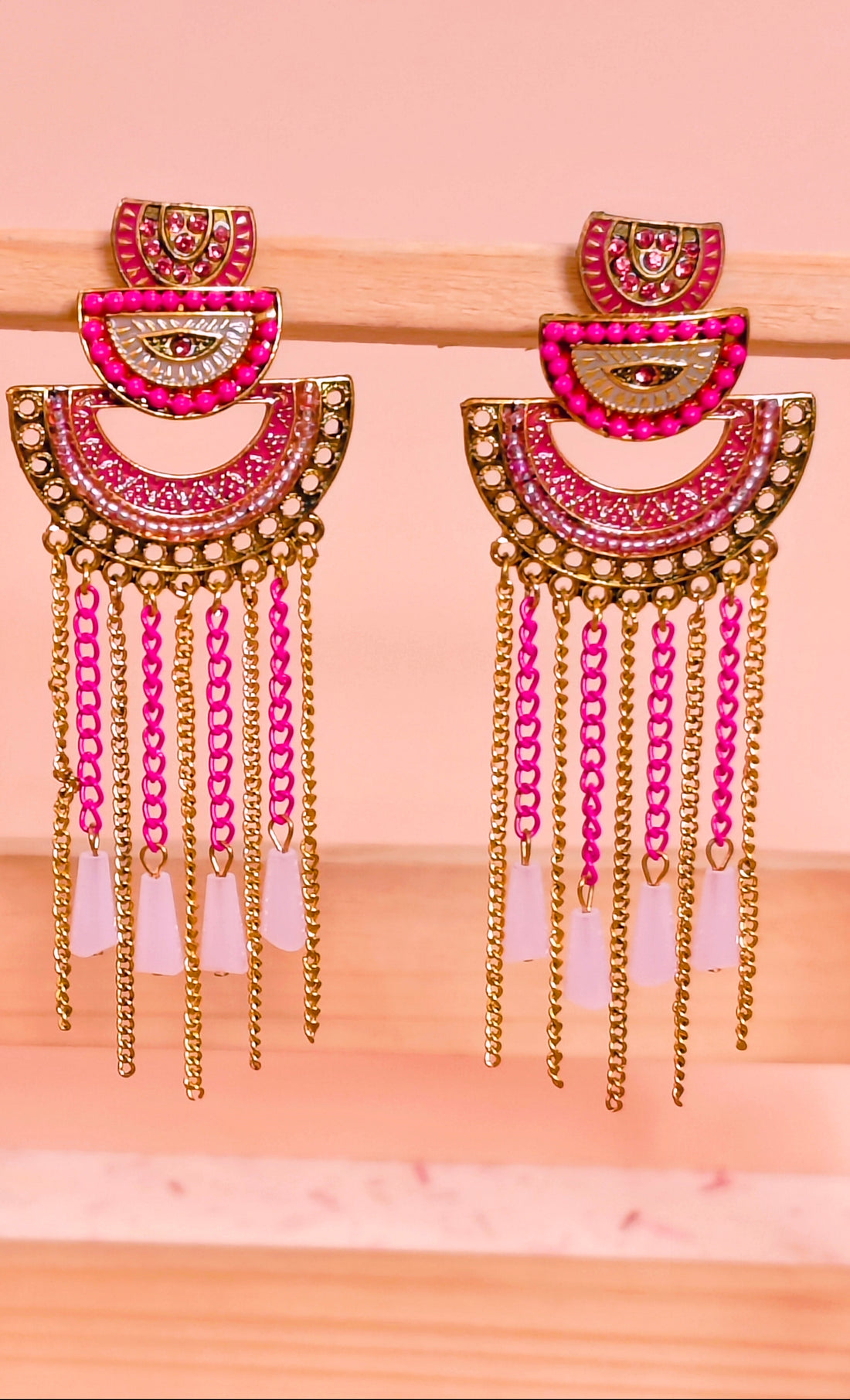 Jharna  Earring for Women for Wedding & Traditional Occasion-Pink