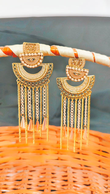 Jharna Earring for Women for Wedding & Traditional Occasion-Peach