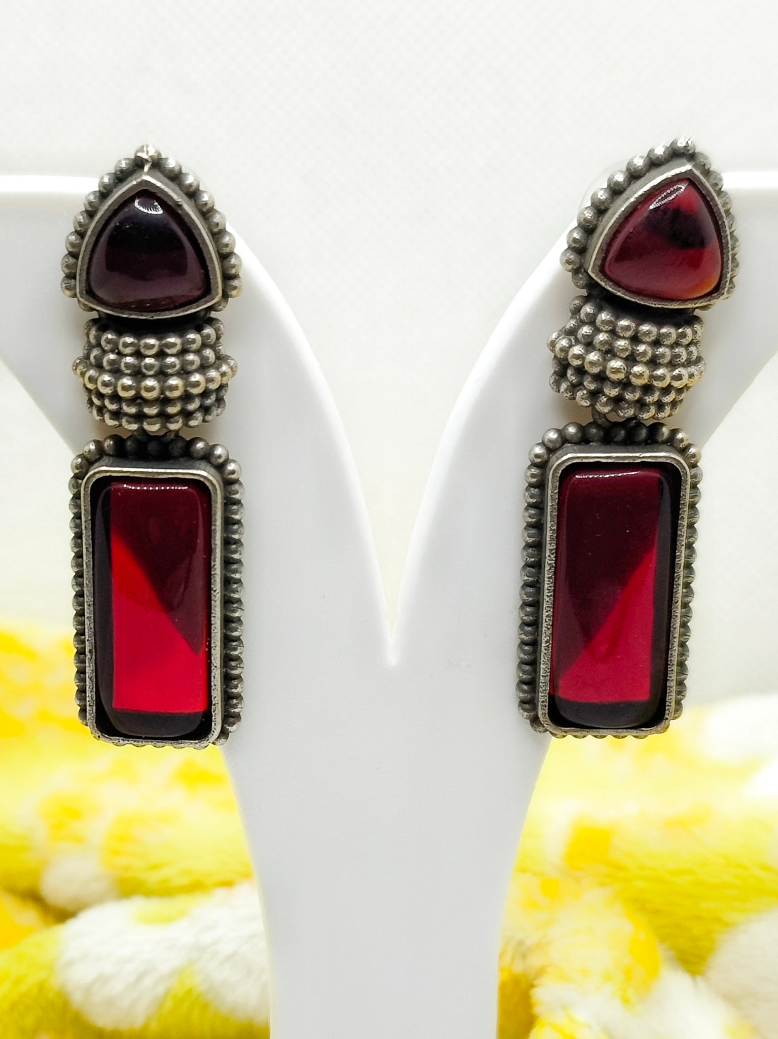 Sankol Red earring from Mrigaya by Nandini for Traditional and Ethnic Look-Red