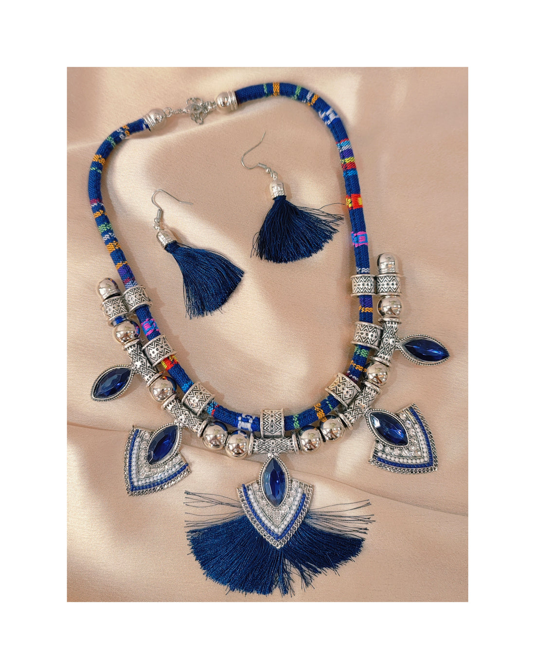 Doriyan -Blue  Necklace Set from house of Mrigaya by Nandini for Traditional and Festive Indian Look | for Gifting