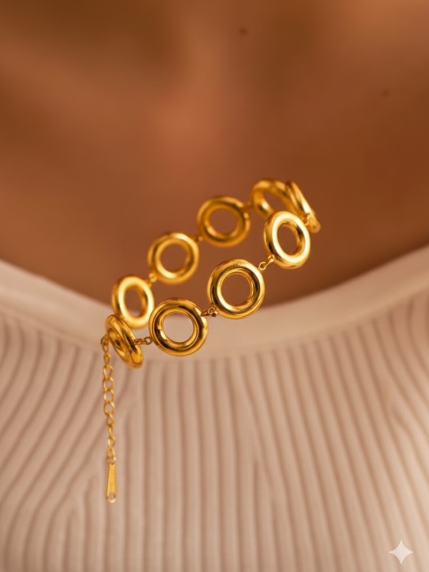 Polo Gold Anti-Tarnish Stainless Steel Bracelet - gold styled for festive wear
