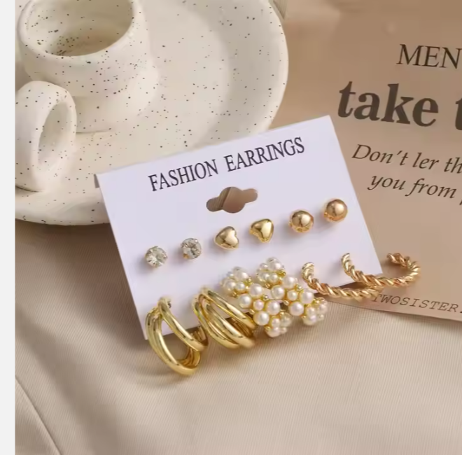 Earring Set_from Mrigaya by Nandini earrings for festive occasions | for traditional look | for office Indian wear_Pack of 6 pairs