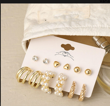 Earring Set_from Mrigaya by Nandini earrings for festive occasions | for traditional look | for office Indian wear_Pack of 6 pairs